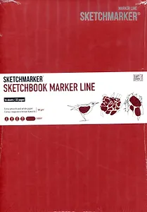 Скетчбук 17,6*25см 16л "SKETCHMARKER MARKER LINE", 160г/м2, мягк.обложка, цв.вишня