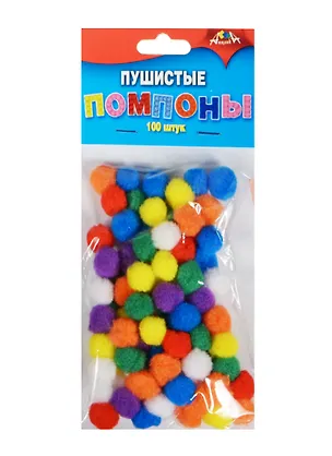 Материалы для творч. Помпоны пушистые (С2576-01) (15мм) (100шт.) (3+) (упаковка) 2495397