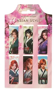 Магнитные закладки Аниме Девушки (Asian style) (6 шт) (12-Duocai-202401-2)