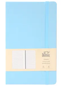 Книга для записей А5 96л лин. "Joy Book. Аквамарин" иск.кожа, тонир.блок, скругл.углы, ляссе, резинка, карман на задн.форзаце