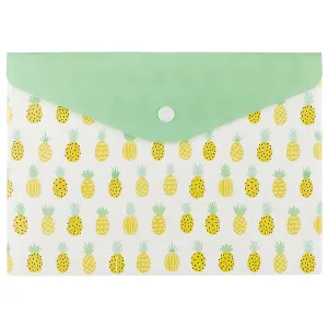 Папка-конверт на кнопке «Ананасы», А6