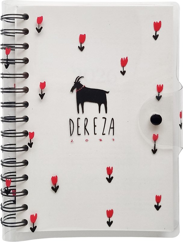 Ежедневник дат. 2027г. А5 160л 140*200 "Dereza" белый, иск.кожа, мягк.переплет, полускр.спираль, клапан на кнопке, скругл.углы 3172302 — 1