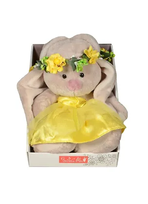 Мягкая игрушка Зайка Ми в веночке и в жёлтом платье (SidS-134) (18см) 2483290