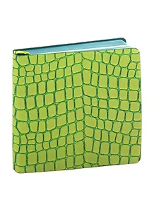 Записная книжка 130*130 120л кл. "Кроко" салатов.иск.кожа, мягк.переплет, 2 ляссе, тонир.офсет, инд.уп.