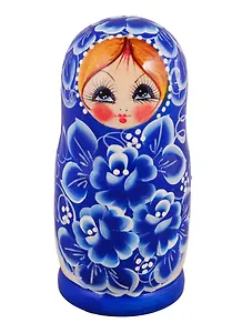 Матрешка 5 в 1 средняя (Гжель, Эскиз 01) (М05140401)