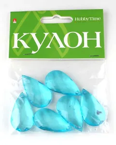 Набор для творчества Альт, Кулон полупрозрачный Капля 9*18*35мм, 5цв