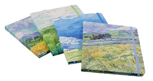Книга для записей 17*19 112л кл. "Пейзажи" 7БЦ, резинка, ассорти 3102384