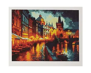 Холст с красками по номерам "Вечерняя Прага", 30 х 40 см