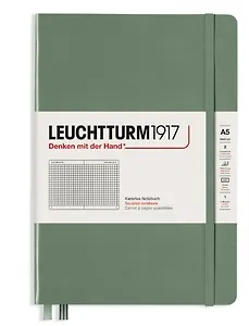 Книга для записей A5 125л кл. "Smooth Colours" тв.обложка, цвет оливковый, Leuchtturm1917