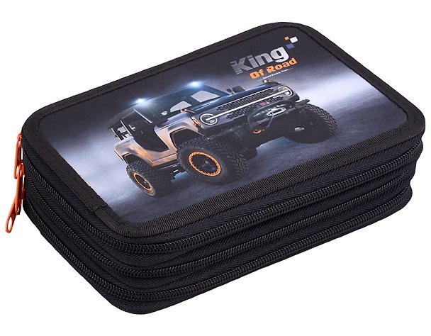 Пенал «King of road», 2 отделения, молния, полиэстер, 19х11 см, Оникс 2977036 — 1
