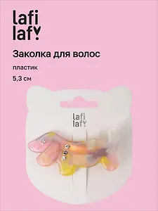 Заколка со стразами Такса перламутровая (пластик) (5,3см) (12-Izzy-7) (Lafilaf)