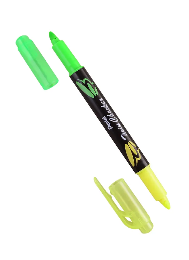 Текстовыделитель Pentel, Twin Checker, двухсторонний жёлтый, салатовый 254298 — 1