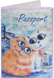Обложка для паспорта Cats in the City (Обнимушки) (ПВХ бокс)