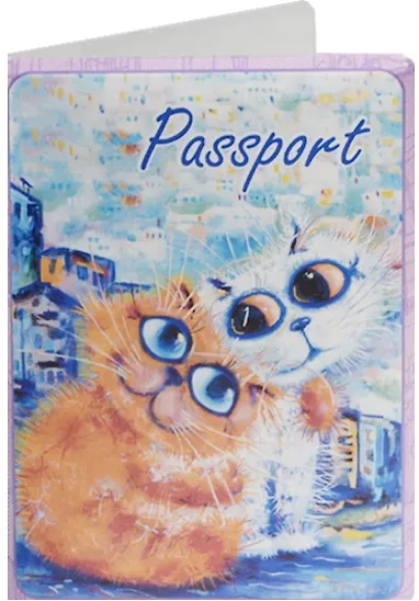 Обложка для паспорта Cats in the City (Обнимушки) (ПВХ бокс) 2505165 — 1