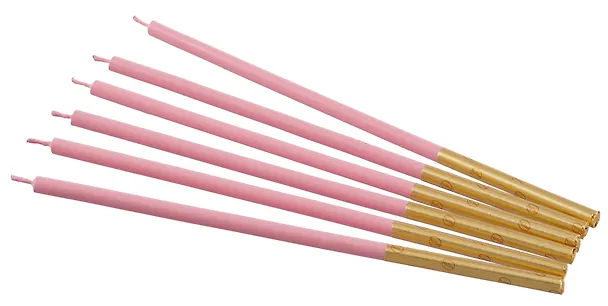 Набор свечей для торта Pink (розовые) (6шт) (15см) (12-7color-candle_13) 3106237 — 4