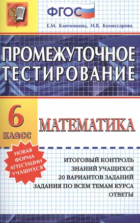 Промежуточное тестирование. Математика. 6 класс — 2368541 — 1