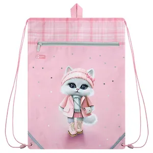 Мешок для сменной обуви "Кошечка в пальто" 36 х 48 см, 1 отделение