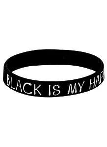 Браслет Black is my happy color (черный) (силикон) (20,2 см)
