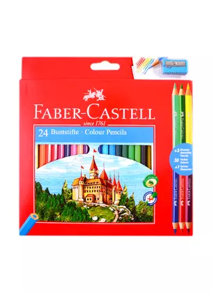 Карандаши цветные Faber-Castell, 24 цвета с точилкой — 255839 — 1