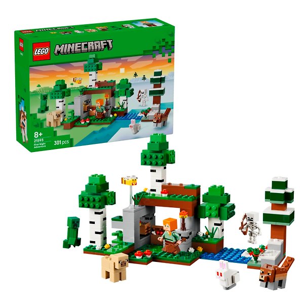 21593 Конструктор детский LEGO Minecraft Приключение в первую ночь, 301 деталей, возраст 8+ 3181298 — 1