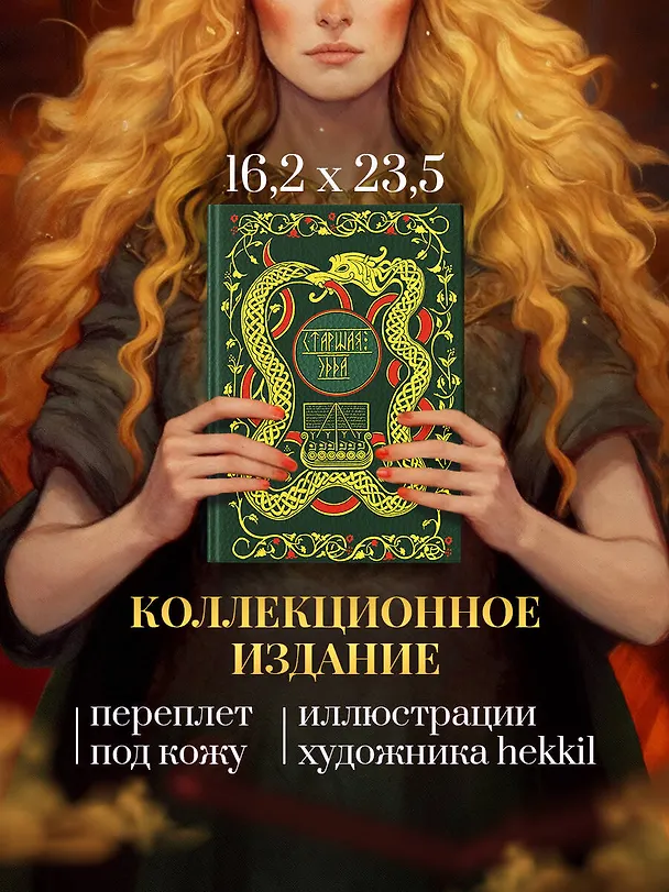 Книга Старшая Эдда. Мифы и легенды Скандинавии. Коллекционное издание (переплет под натуральную кожу, обрез с орнаментом, три вида тиснения) () — 10