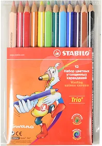 Карандаши цветные Stabilo, Trio, 12 цветов