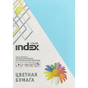 Бумага цветная «Index Color», лазурная, 100 листов, А4