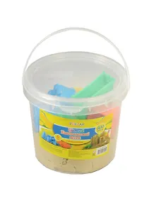 Кинетический песок цветной с формочками, Kids creative , 500гр, 6 формочек, ведерко Tz 3529