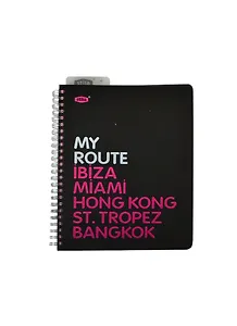 Тетрадь в клетку Stila, My Route, 96 листов, черно-розовая