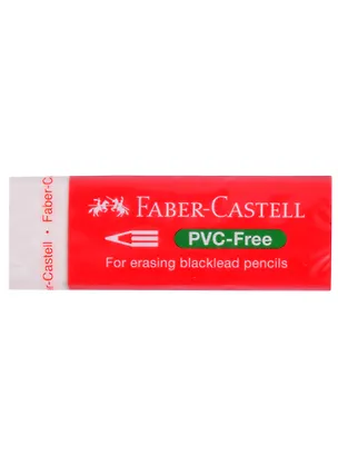 Ластик"PVC-free", прямоугольный, картонный футляр, 63*22*11мм, Faber-Castell 261616