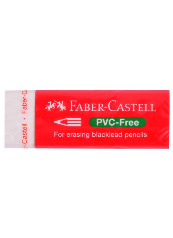 Ластик"PVC-free", прямоугольный, картонный футляр, 63*22*11мм, Faber-Castell 261616 — 1