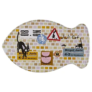 Шкатулка в форме рыбы Черный Кот 13*10см (металл) 12-22120-TH-219