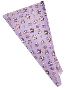 Бумага упаковочная 70*100см "Совы,книги,цветы" инд.уп.