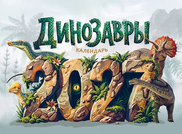 Календарь 2027г 216*156 "Динозавры" настольный, домик 3174342 — 1