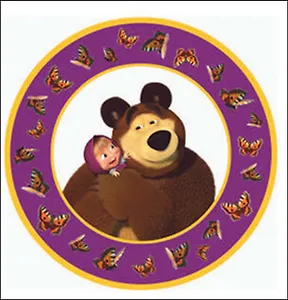 Тарелка бумажная "Маша и Миша" 10 шт (d 230 мм) (0506.050) (Арт И Дизайн)