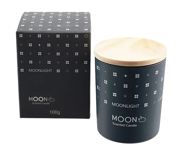 Свеча ароматическая с деревянной крышкой Moon (8х6) 2994381 — 1