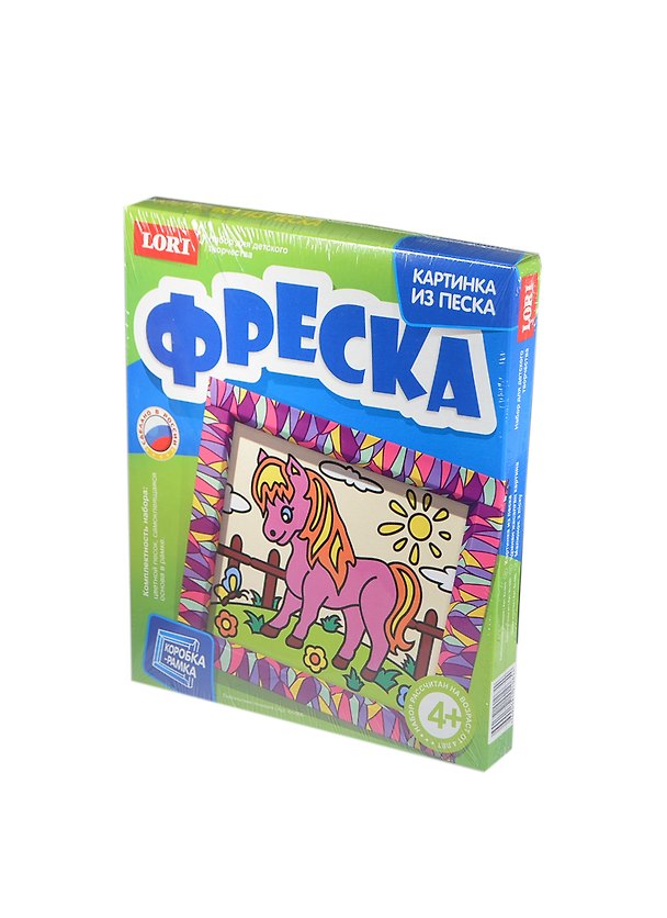 Фреска Картинка из песка Любопытная лошадка (Кп-005) (коробка-рамка) (LORI) (набор для творч.) (4+) 2415424 — 1