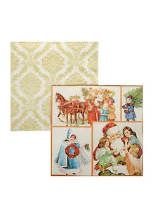 Набор салфеток для Декупажа Рождественские открытки (611125/611361) (2шт) (упаковка)