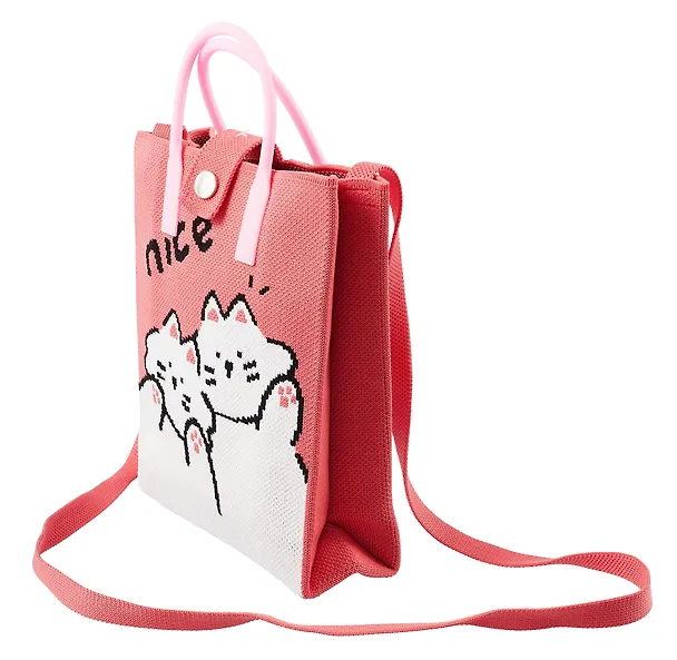 Сумочка вязаная с застежкой Котики Nice (18х22х7) (текстиль), Bookvalno 3062985 — 3