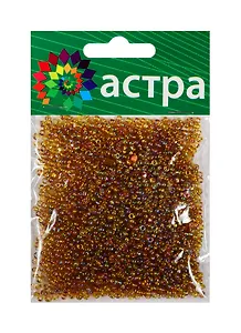 01 Бисер Астра (162С медный/прозрачный радужный) (675288) (11/0) (20гр.) (стекло) (упаковка)