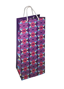 Пакет подарочный бумажный бутылочный 36*12*8.5 ламинат, универ.тематика, ассорти ST, Арт-Дизайн