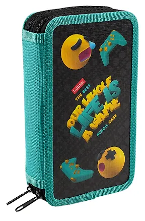 Пенал 2 отделения "Жизнь как игра" 19*11 см, молния 3020394
