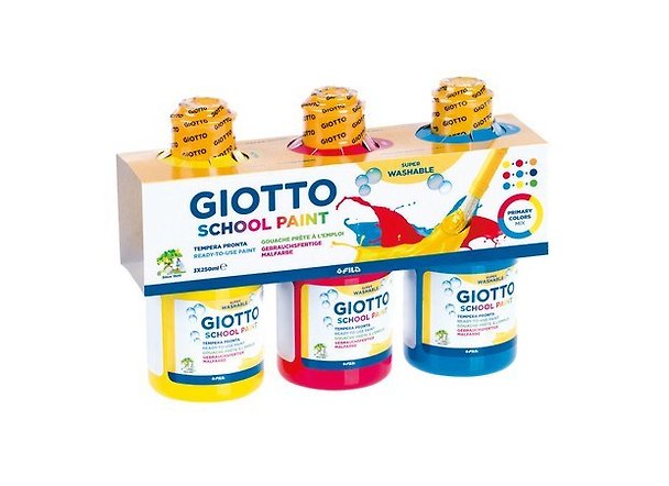 Набор краски на водной основе 3шт. Giotto School Paint 3цвета по 250мл. 542400 353692 — 1