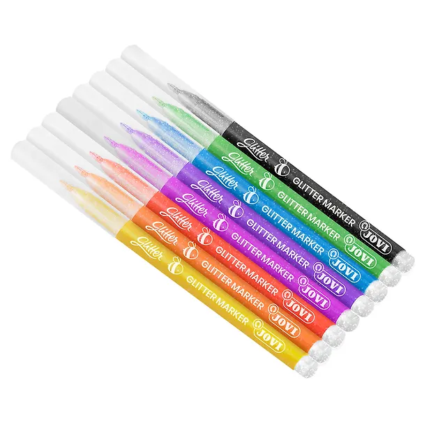 Фломастеры «Glitter» Carioca, 8 цветов, с блестками, смываемые 3050907 — 12