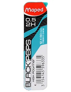 Грифели 0,5мм 2Н (12 шт), "BLACK PEP'S", Maped