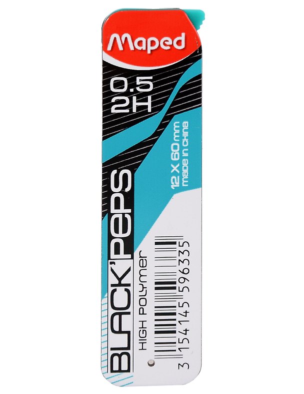 Грифели 0,5мм 2Н (12 шт), "BLACK PEP'S", Maped 3170136 — 1