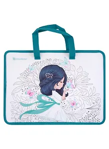 Папка для труда А4 "MAGIC GIRL" 330*260*75, пластик, ткан.ручки, широкая