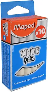 Мелки белые круглые, 10 штук, Maped