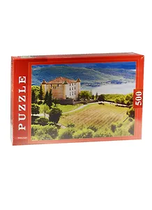 Пазлы 500 Замок у озера (П500-0578) (500х345) (Рыжий кот) (3+) (коробка)