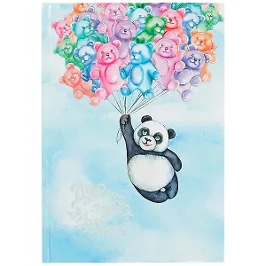 Дневничок для девочек А5 48л "Панда" 7БЦ, глянц.пленка, тиснение цв.фольгой, полноцв.блок, офсет 80г/м2